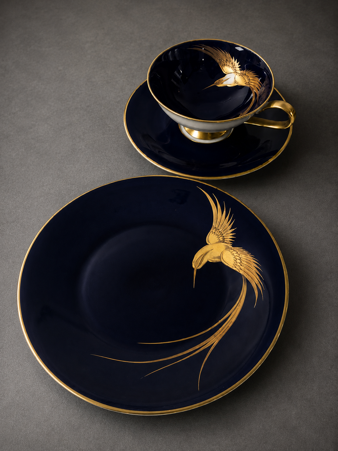 Royal Azure Crane Handcrafted Porcelain Dinner & Tea Set – Imperial Gold Signature Collection